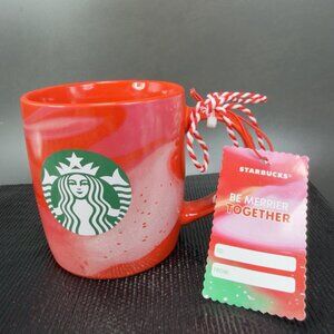 Starbucks Coffee Swirl Red Coffee Mug Cup New With Tags Ceramic 11oz Mug Cup